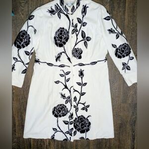 Newport News White Jacket with Black Floral Design